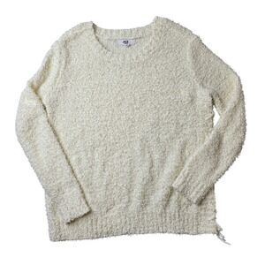 JACK by BB Dakota Cream Fuzzy‎ Knit Sweater Womens Medium Side Tie Detail